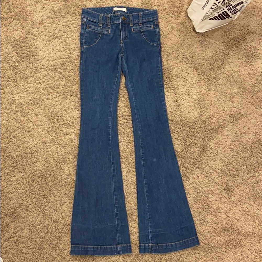 Free People Wide Leg Flare High Waist Jeans 26